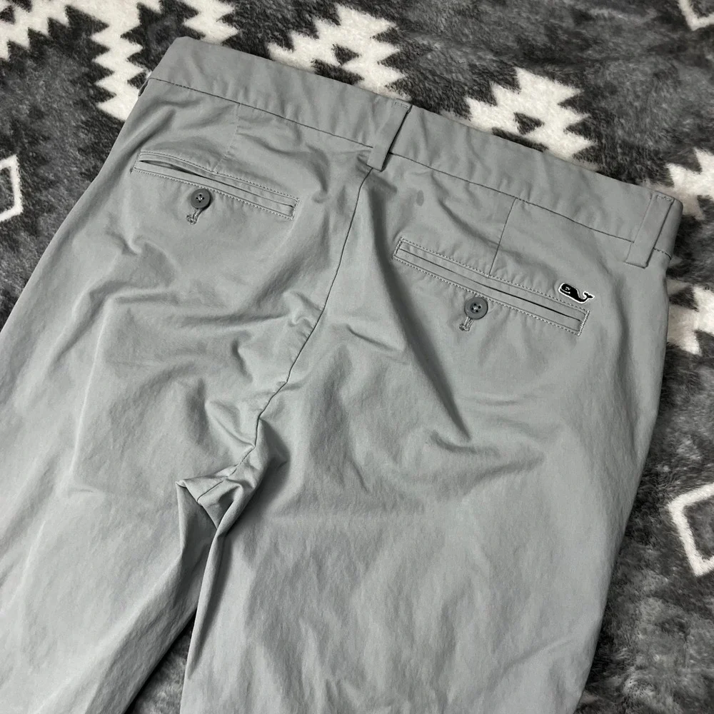 Vineyard Vines Performance Breaker Pants Gray Men 32x30 Chino Stretch Technical